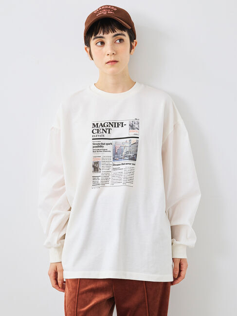 SM2「袖布帛インレイロゴプルオーバー」|Tシャツ・カットソー|