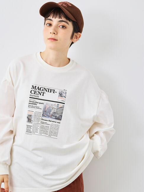 SM2「袖布帛インレイロゴプルオーバー」|Tシャツ・カットソー|