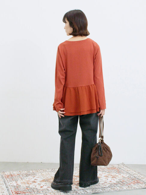 Samansa Mos2 blue「ペプラムドッキングカットソー」|Tシャツ・カットソー|