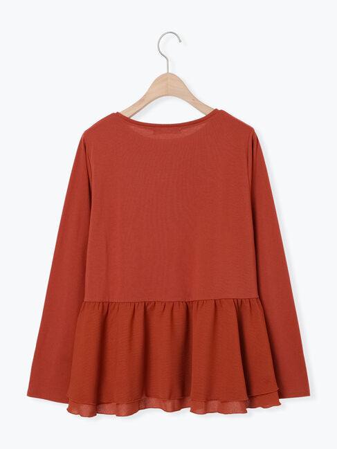 Samansa Mos2 blue「ペプラムドッキングカットソー」|Tシャツ・カットソー|