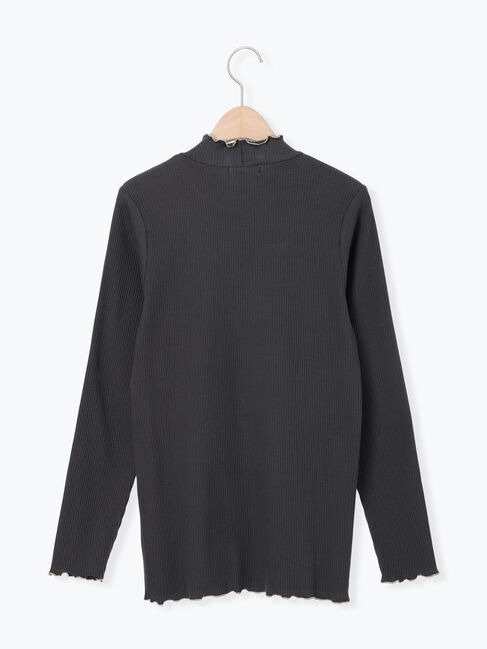 Samansa Mos2「配色メローカットリブフリルスタンドネックインナー」|Tシャツ・カットソー|