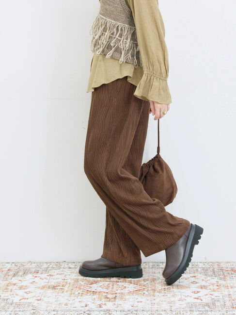 Samansa Mos2 blue「ウェーブカットパンツ」|その他|