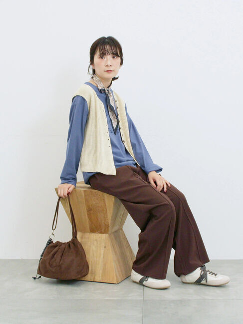 Samansa Mos2 blue「バンダナ付きニットベスト」|ニット・セーター|