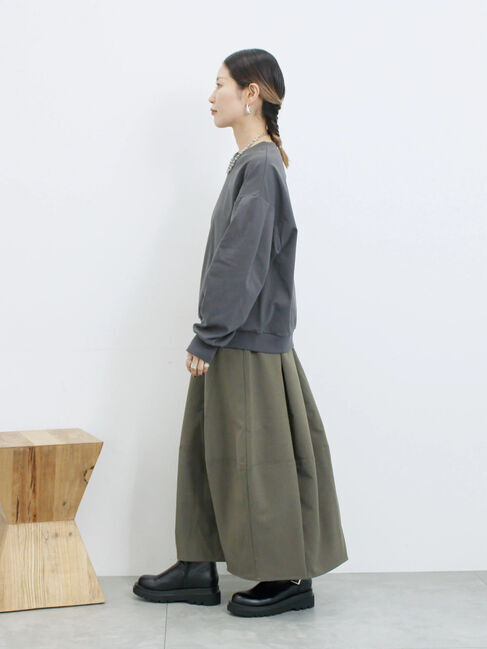 Samansa Mos2 blue「ポンチ袖タックプルオーバー」|Tシャツ・カットソー|