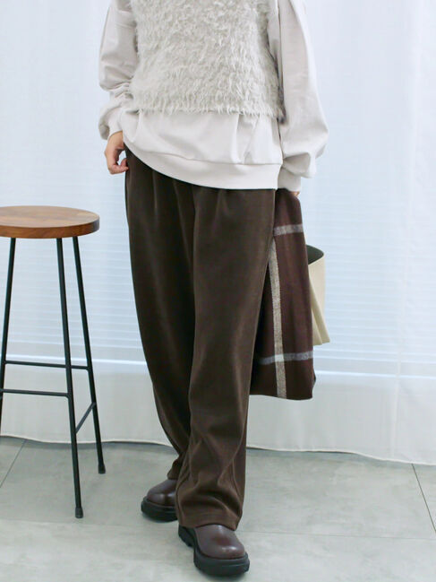 Samansa Mos2 blue「カットコールストレートパンツ」|その他|