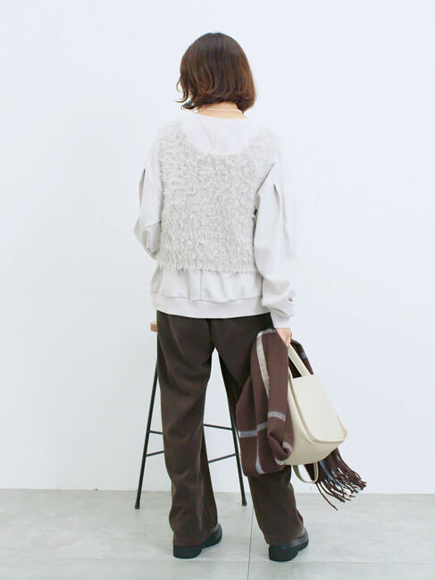 Samansa Mos2 blue「カットコールストレートパンツ」|その他|