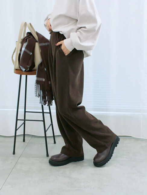 Samansa Mos2 blue「カットコールストレートパンツ」|その他|