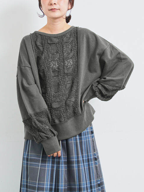 SM2「レース切替裏毛プルオーバー」|Tシャツ・カットソー|