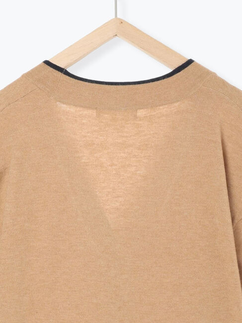 Samansa Mos2 blue「◎ラインニットカーディガン」|カーディガン|