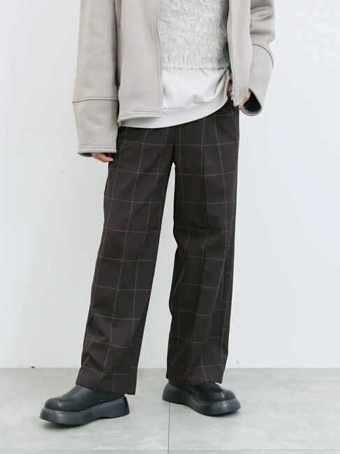 Samansa Mos2 blue「【吸湿発熱】マルチスタイルストレートパンツ」|その他|ブラウン