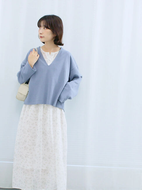 Samansa Mos2 blue「◎花柄ワンピース」|ワンピース|