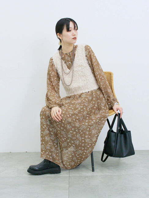 Samansa Mos2 blue「◎花柄ワンピース」|ワンピース|