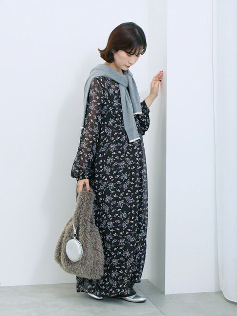 Samansa Mos2 blue「◎花柄ワンピース」|ワンピース|