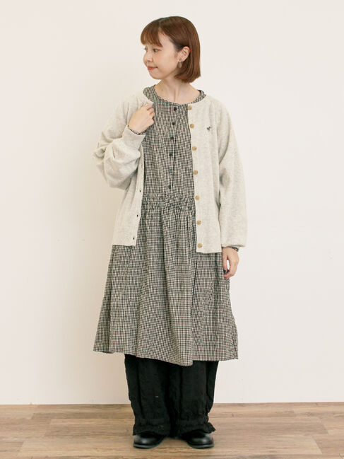 Samansa Mos2「刺繍入りパフスリーブカーディガン」|カーディガン|