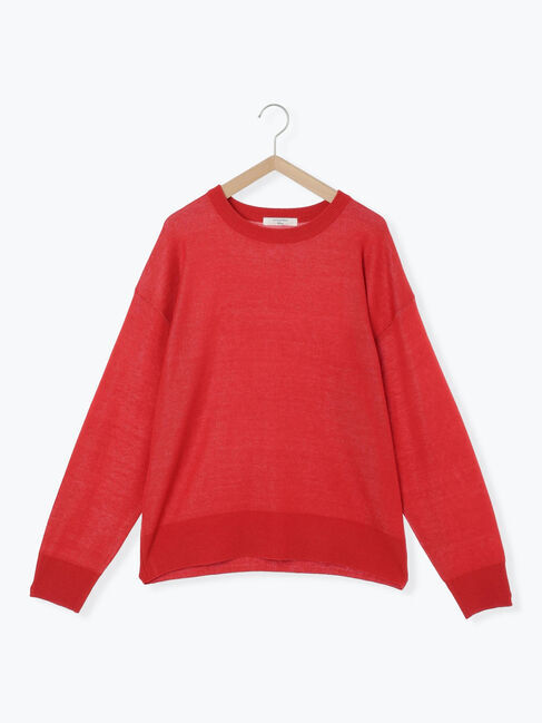 Samansa Mos2 blue「アソートロゴジャガードニットプルオーバー」|ニット・セーター|