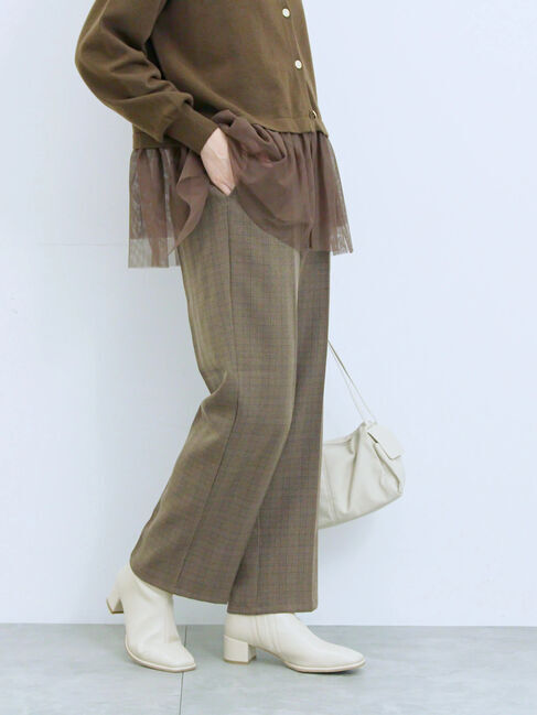 Samansa Mos2 blue「カチオン染めチェックパンツ」|その他|