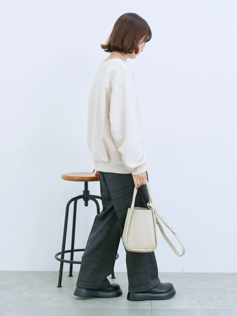 Samansa Mos2 blue「カチオン染めチェックパンツ」|その他|