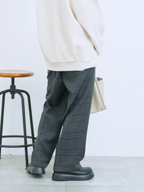 Samansa Mos2 blue「カチオン染めチェックパンツ」|その他|