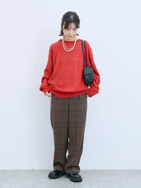 Samansa Mos2 blue「カチオン染めチェックパンツ」|その他|