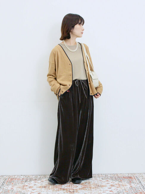 Samansa Mos2 blue「ラメリブプルオーバー」|Tシャツ・カットソー|