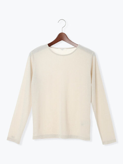 Samansa Mos2 blue「ラメリブプルオーバー」|Tシャツ・カットソー|