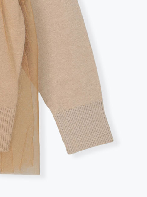 Samansa Mos2 blue「◎チュールドッキングニット」|ニット・セーター|