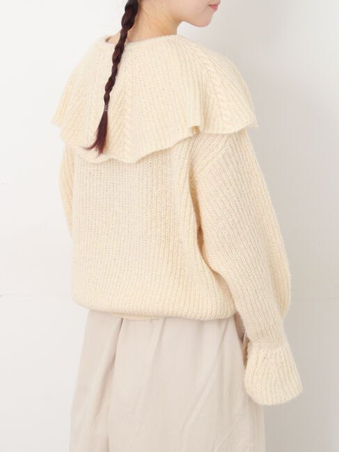 Samansa Mos2「フリルカラーニット」|ニット・セーター|