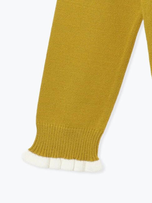 Samansa Mos2 blue「配色フリル衿ニットプルオーバー」|ニット・セーター|