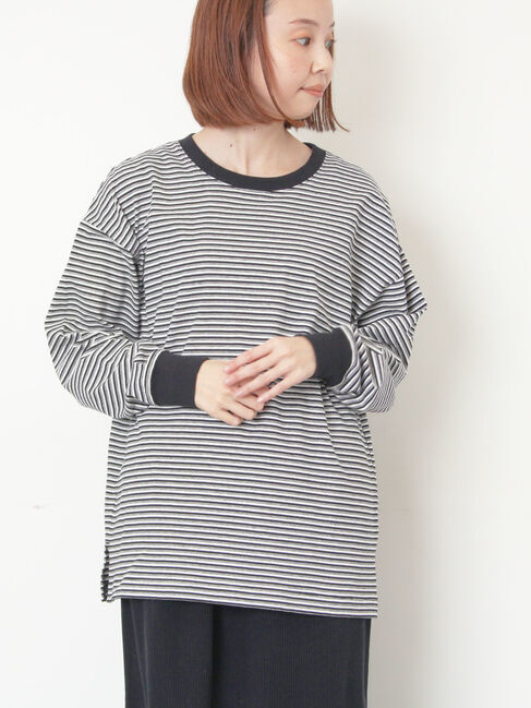 Samansa Mos2「天竺ベーシックロンT」|Tシャツ・カットソー|ブラック