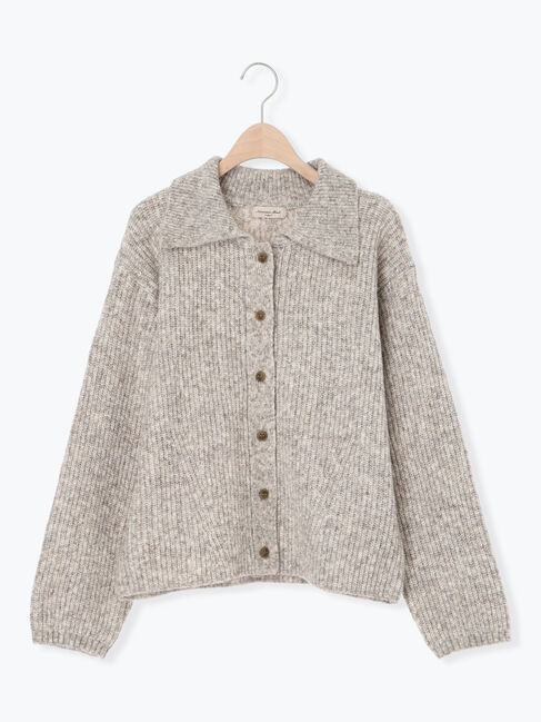 Samansa Mos2「襟付ニットカーディガン」|カーディガン|