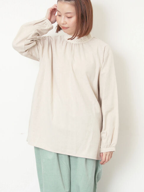 Samansa Mos2「【保温加工】襟レースブラウス」|シャツ・ブラウス|