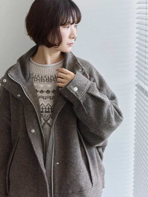 Samansa Mos2 blue「スライバーBIGブルゾン」|その他|