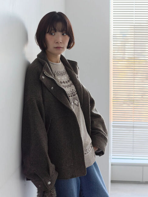 Samansa Mos2 blue「スライバーBIGブルゾン」|その他|