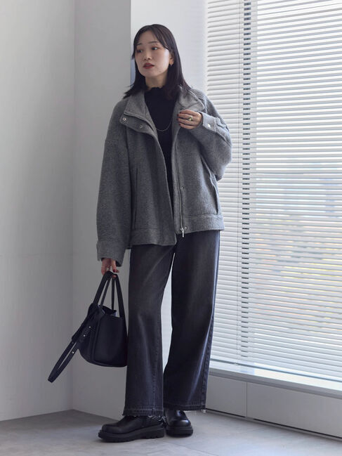 Samansa Mos2 blue「スライバーBIGブルゾン」|その他|