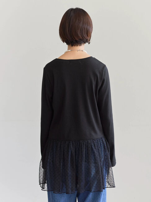 Samansa Mos2 blue「ペプラムプルオーバー」|Tシャツ・カットソー|