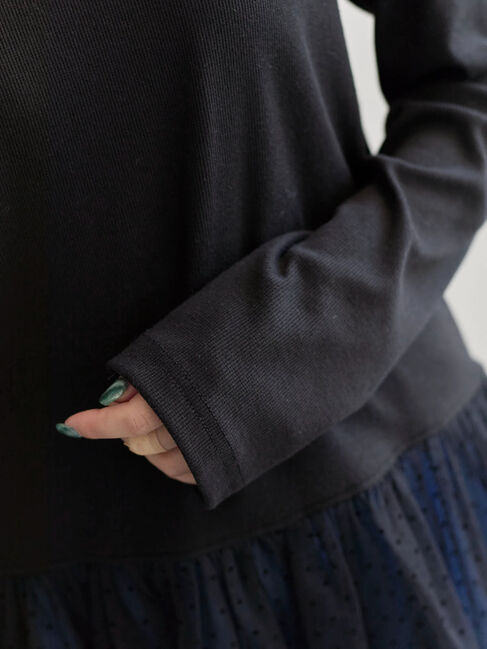 Samansa Mos2 blue「ペプラムプルオーバー」|Tシャツ・カットソー|