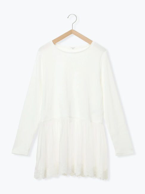 Samansa Mos2 blue「ペプラムプルオーバー」|Tシャツ・カットソー|