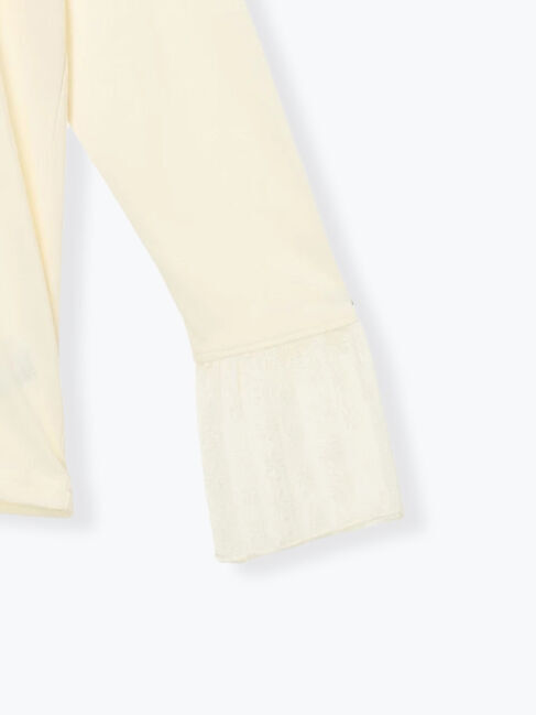 Samansa Mos2 blue「襟袖フリルカットソー」|Tシャツ・カットソー|