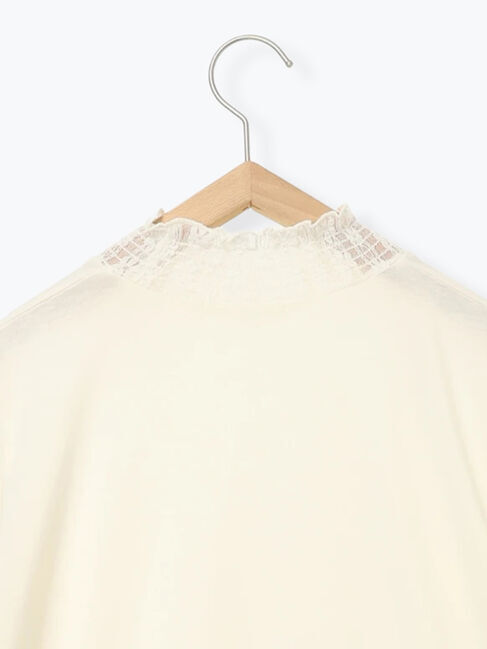 Samansa Mos2 blue「襟袖フリルカットソー」|Tシャツ・カットソー|