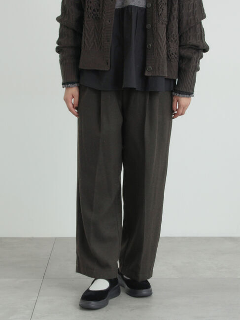 Samansa Mos2「【帯電防止裏地】ツータックストレートパンツ《M/Lサイズ》」|その他|チャコールグレー