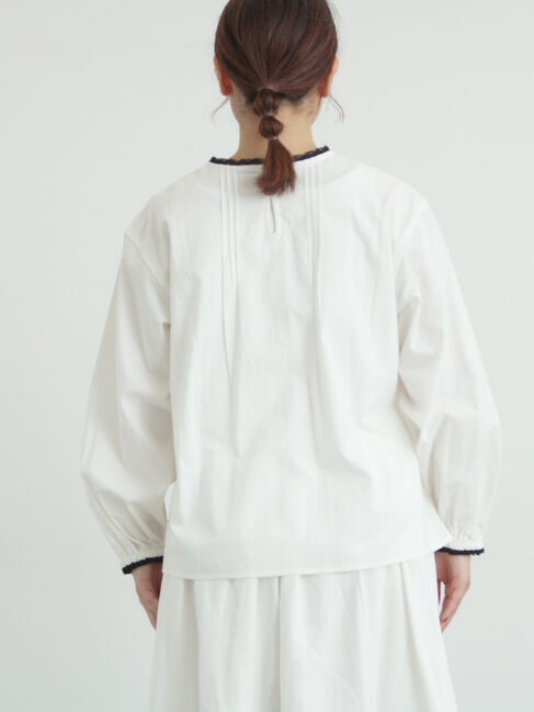 Samansa Mos2「胸元モチーフ刺繍レースブラウス」|シャツ・ブラウス|