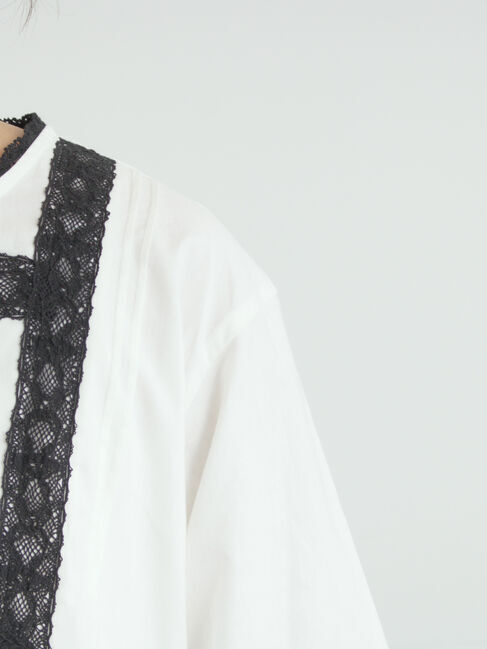 Samansa Mos2「胸元モチーフ刺繍レースブラウス」|シャツ・ブラウス|