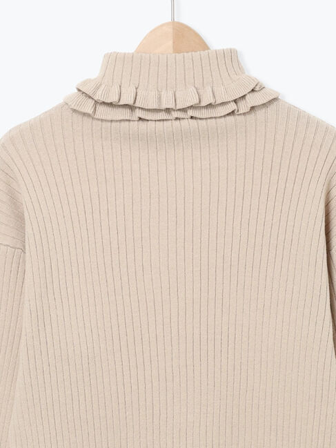 Samansa Mos2「袖口配色スカラップタートルニット」|ニット・セーター|