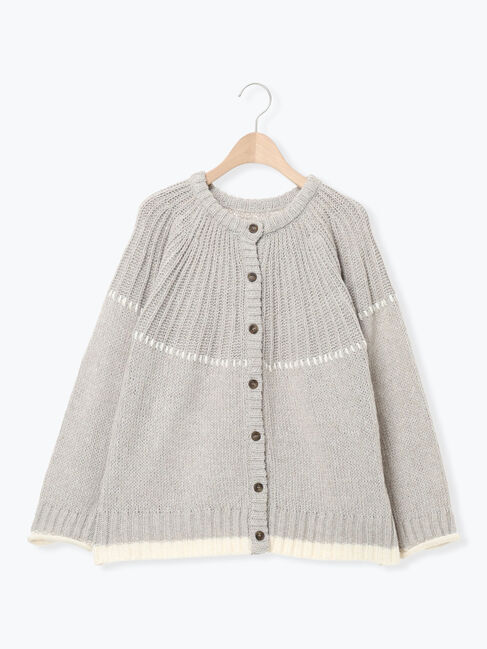 Samansa Mos2「ラウンド切替ステッチ前後2WAYニット」|カーディガン|