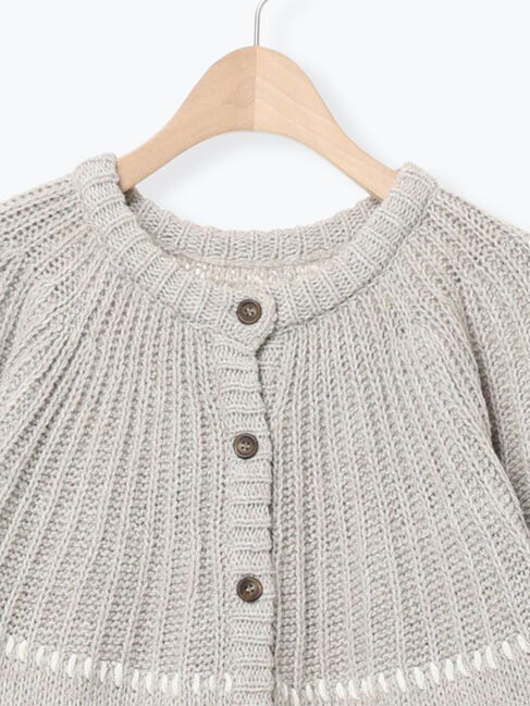 Samansa Mos2「ラウンド切替ステッチ前後2WAYニット」|カーディガン|