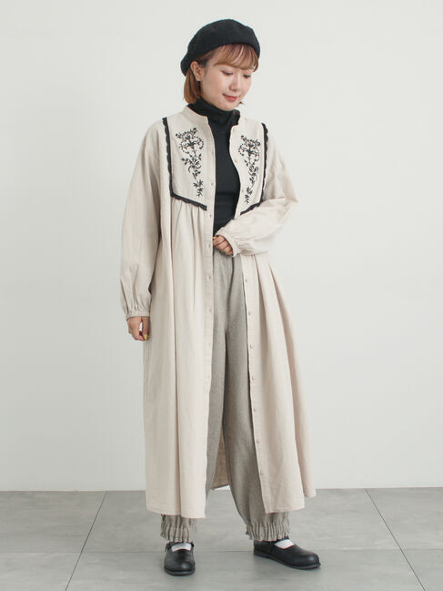 Samansa Mos2「【S/Mサイズ】切替配色刺繍ワンピース」|ワンピース|