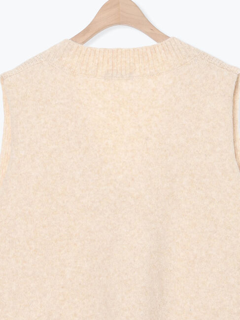 Samansa Mos2「Vネックリブベスト」|ダウンベスト・ベスト|