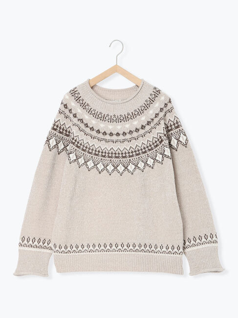 Samansa Mos2 blue「求心ラメモールニットプルオーバー」|ニット・セーター|