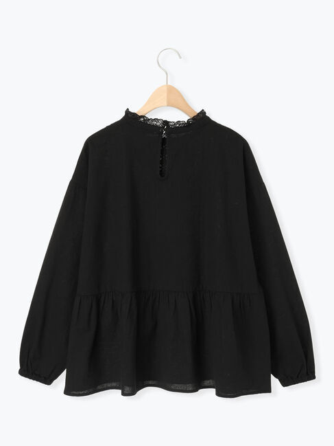 Samansa Mos2「前立てレース切替ブラウス」|シャツ・ブラウス|