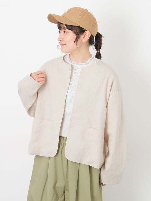 Samansa Mos2「【Cross&times;Linen】クルーネックジャケット」|その他|